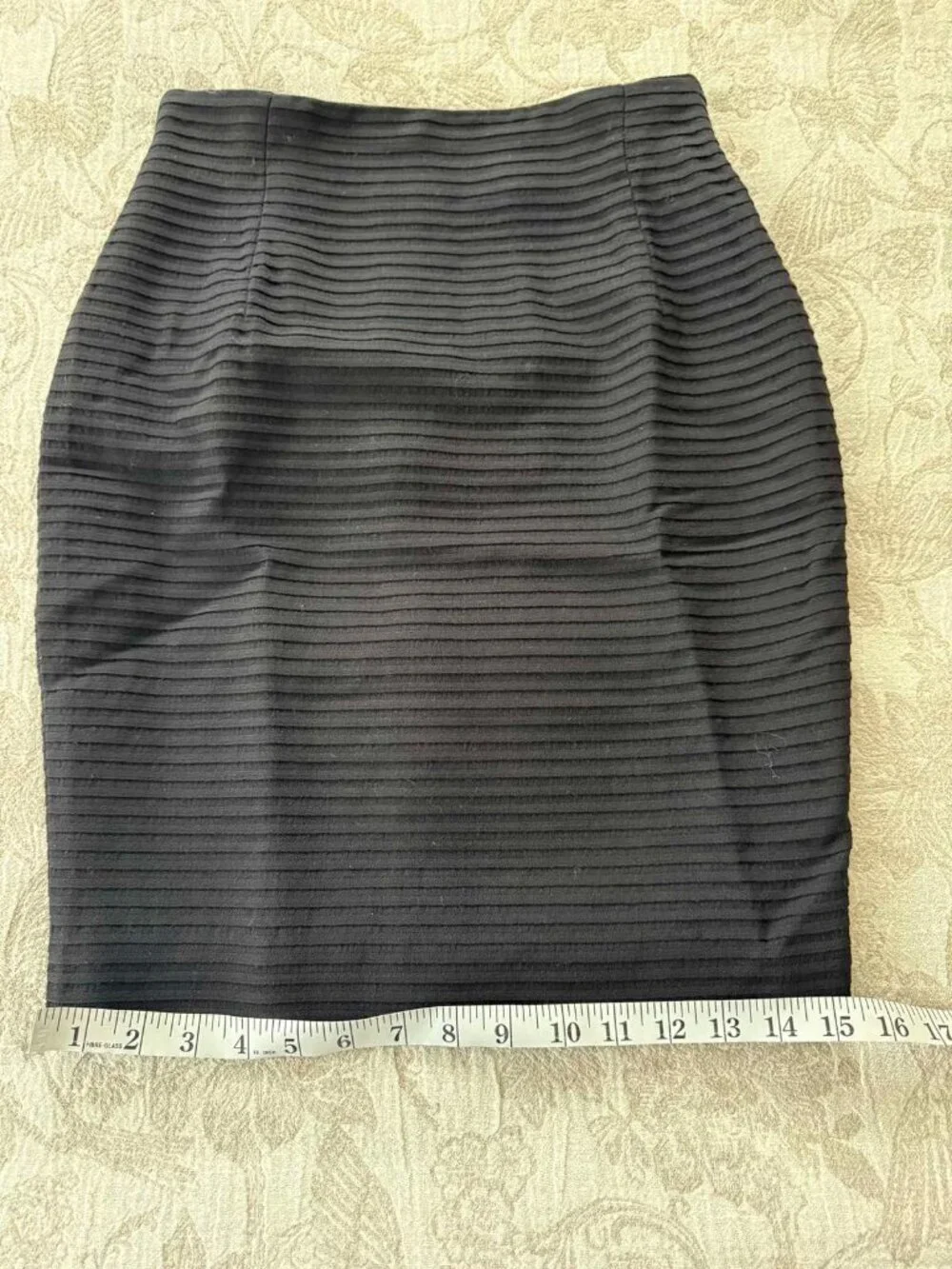 Randy Kemper Black Wool Lined Straight Pencil Skirt, Size 8